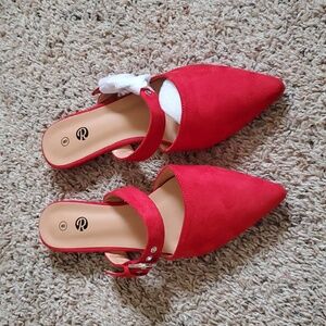 🌹RED MULES SHOES🌹Brand new
